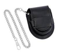 PH PandaHall Pocket Watch Case Watch Travel Case Retro Style Watch Organizer Pouch Pocket Watch Display Box PU Leather Watch Sleeve Watch Cover Mini Waist Bag with Chain for Father 3.1x2.6in