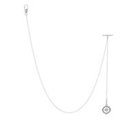 PH PandaHall Pocket Watch Chain with Compass Pendants Platinum Mens Vintage Vest Chains Suit Wallet Chain for Gifting Daily Wear Business Wedding Gifts Fathers Day Retro Accessories Decoration, 21.4"
