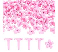 PH PandaHall Puakenikeni Clay Beads 50pcs Pink Flower Beads Polymer Clay Floral Bead Small Hawaiian Flower Bead for Jewellery Making Bracelet Necklace Earring Garland DIY Craft Supplies, 21x25mm