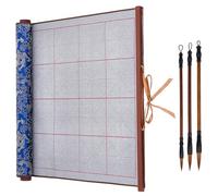 PH PandaHall Reusable Water Writing Magic Cloth No Ink Chinese calligraphy Set 3pcs Traditional Calligraphy Writing Brushes Pens Chinese Calligraphy Paper for Beginners Practice Chinese