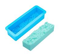 PH PandaHall Rose Loaf Mold, 22oz Flower Silicone Soap Molds 3D Embossed Crafts Mold Rectangle Resin Casting Molds for Handmade UV Resin Soap Candle Fondant Chocolate, 9.8x3.2x2.1inch 650ml