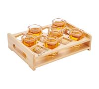 PH PandaHall Shot Glass Holder Shot Glass Display Case Wine Glasses Holder Shot Glasses Serving Tray Party Server Bar Accessories with 4.75cm Square Hole for 12 Cups, Bar, Pub, Club
