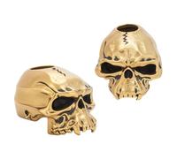 PH PandaHall Skull Lanyard Bead 2pcs Antique Golden Skeleton Charm Beads Skull Charms Brass European Beads Punk Skulls Large Hole Bead for Crafts Keychain Jewelry Making Supplies, Hole: 5.5mm