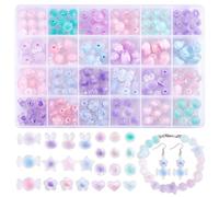 PH PandaHall Star Heart Beads Candy Rabbit Beads 171pcs Frosted Flower Bead Purple Acrylic Bead for Halloween Jewellery Making Earring Necklace Bracelet Keychain Phone Chain