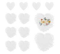 PH PandaHall Sublimation Patches, 6pcs Fabric Heart Iron on Patches Embroidery Blank Patch Repair Sublimation Patch for Hats Caps Backpack Shoes Jeans Clothes DIY Crafts, White, 3.62x3.35inch