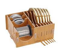 PH PandaHall Tape Dispenser Copper Foil Dispenser for Stained Glass Supplies Washi Tape Holder Gold Tape Aluminum Foil Storage Box for DIY Crafts Art Tools Organizer 6.5x5.7x3 Inches, Wooden