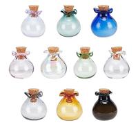 PH PandaHall Tiny Glasses 10 Colours Mini Glass Bottles Tiny Magic Glasses Drinking Bottles 1 ml Lucky Bag Wish Bottle Bottle with Cork Stopper Driving Bottle for Wedding Party Decoration