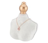 PH PandaHall Velvet Necklace Holder Display Stand, 3D Jewellery Bust Mannequin Organizer White Necklace Rack for Home Boutique Retail Store Exhibition Decoration, 1pc, 20.5cm in Height