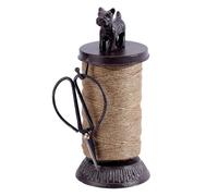 PH PandaHall Vintage Jute Twine Holder with Scissors, Metal Dog Shape String Holder Display Single Spools Thread Holder with 306yd rope for Quilting Thread Kitchen Counter Garden Use Decor
