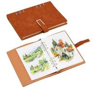 PH PandaHall Watercolour Sketchbook with 30 Sheets A5 Cotton Acid-Free Cold Press Paper 8.2 x 5.5 inch, Professional Art Journal with 6-Ring Binder for Water Colouring, Sketching, Painting