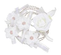 PH PandaHall Wedding Lasso Rope Traditional Lazo Cords Wedding Cord with Flower White Gold Embellishment Accent Rope Handfasting Cord for Traditional Bridal Ceremony Gift 1.6m