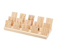 PH PandaHall Wood Earring Display Stands,Jewellery Display Earring Necklace Holder with 3 Sizes 15pcs Earring Board Display Stands for Selling Showing Jewellery Business Card Organizer, 12x34.4cm