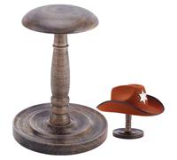 PH PandaHall Wood Hat Stand Tabletop Display Wig Holder Hat Rack Holder Dome Shape Baseball Caps Stand for Retail Vendors Cowboy hats Store Showcase 16.5x22.3cm