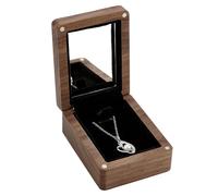 PH PandaHall Wooden Necklace Gift Box, Jewellery Magnetic Boxes with Mirror Inside Pendant Storage Case for Wedding Birthday Packaging Jewellery Display Storage, 3.4″x2.5″x1.4″