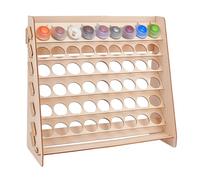 PH PandaHall Wooden Paint Organizer, 54 Holes Paint Rack Stand Craft Painting Storage Pigment Ink Bottle Paints Holder for Miniature Art Craft Supplies Storage