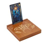 PH PandaHall Wooden Tarot Card Holder Card Display Stand Butterfly Pattern Tarot Deck Holder Square Wood Oracle Cards Stand for Lenormand Witch Divination Tools Gift Supplies 12x12x1.8cm