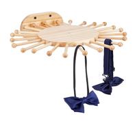 PH PandaHall Wooden Tie Rack 24 Hooks Wall Mounted Belt Organizer Revolving Ties Holder Display Scarf Hanger Rack Necktie Display Stand for Men Father's Day Closet Bedroom Store Storage Organization