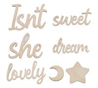 PH PandaHall Wooden Wall Decor, Isn't She Lovely Sweet Dream Wood Home Sign Decoration Hanging Wooden Decoration Word Signs Decor for Rustic Home Party Living Room Wall Decor