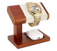 PH PandaHall Wooden Watch Display Stand Watch Holder Tabletop Watch Showcase Stand, Brown Bracelet Holder Organizer for Selling Show Home Use Retail Display, 4.7x3.2x4.7 inch