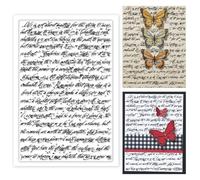 PH PandaHall Words Background Clear Stamp, Growth Theme Transparent Stamp Decorative Clear Stamps Handwriting Letters Craft Stamps for DIY Card Embossing Journal Album Making Scrapbooking Decoration