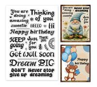 PH PandaHall Words Clear Stamps Keeping Going Rubber Stamp Dream Big Silicone Stamp Celebrate Transparent Stamp Inspirational Words Seal Stamps for Holiday DIY Card Making 16x11 cm