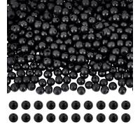 PH PandaHalll 500pcs Round Wood Beads 10mm Black Natural Wooden Polished Spacer Bead Craft Bead Rustic Farmhouse Wood Beads for Necklace Bracelet Jewellery Making Garland Keychain Crafts