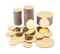 PH PandHall 120pcs Golden Round Mirrors for Crafts, 3 Sizes Self Adhesive Mirror Tiles 1~1.9 Inch Acrylic Craft Mirror Circles Small Mirror Circles for Crafts Arts DIY Projects Framing Easter Decor