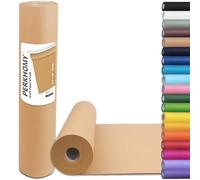 PH PERKHOMY 17.5" x 1,200"(45cm x 30m) Brown Kraft Paper Roll for Gift Wrapping Bulletin Board Craft Art Bouquet Flower Packing Moving Shipping Floor Covering Table 70GSM 50LB (Brown, 17.5" x 100')