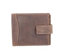 ph PRIMEHIDE Genuine Leather Tab Trifold Wallet for Men with RFID Protection, 6 Card Slots, ID Window, Buttoned Coin Pocket & Note Compartment, Wallet for Business, Travel & Everyday Use(Hunter Brown)
