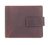 ph PRIMEHIDE Genuine Leather Tab Trifold Wallet for Men with RFID Protection, 6 Card Slots, ID Window, Buttoned Coin Pocket & Note Compartment, Wallet for Business, Travel & Everyday Use (Brown)
