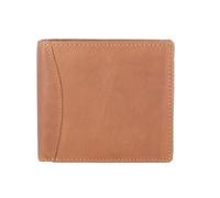 ph PRIMEHIDE Genuine Leather Trifold Wallet for Men with RFID Protection, 6 Card Slots, ID Window, Buttoned Coin Pocket & Note Compartment, Slim Wallet for Business, Travel & Everyday Carry, Cognac
