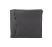 ph PRIMEHIDE Genuine Leather Trifold Wallet for Men with RFID Protection, 6 Card Slots, ID Window, Buttoned Coin Pocket & Note Compartment, Slim Wallet for Business, Travel & Everyday Carry, Black