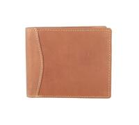 ph PRIMEHIDE Men's Genuine Leather Bifold Wallet with RFID Protection, Slim Design, 8 Card Slots & Note Compartment, Durable Card Holder for Everyday Carry, Business & Travel, (Cognac)