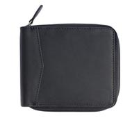 ph PRIMEHIDE Men's Genuine Leather Zip Around Wallet with RFID Blocking, Slim Leather Wallet, 4 Card Slots, Coin Pocket, Full Note Compartment, Card Holder for Travel & Business, Everyday Use (Black)