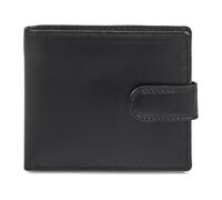 ph PRIMEHIDE Men's Oil Pull Up Leather Trifold Wallet with RFID Blocking, 8 Card Slots, ID Window, Coin Pocket, Slim Genuine Leather Overflap Wallet, Durable Card Holder for Everyday Use (Black)