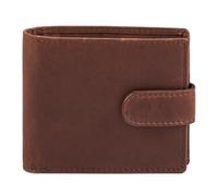 ph PRIMEHIDE Men's Oil Pull Up Leather Trifold Wallet with RFID Blocking, 8 Card Slots, ID Window, Coin Pocket, Slim Genuine Leather Overflap Wallet, Durable Card Holder for Everyday Use (Cognac)