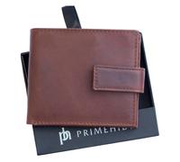 ph PRIMEHIDE Men's Slim Oil Pull Up Leather Bifold Wallet with RFID Blocking, 6 Card Slots, Zipped Coin Pocket, Full Note Compartment, Durable Card Holder Wallet for Everyday Use (Cognac)