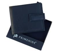 ph PRIMEHIDE Men's Slim Oil Pull Up Leather Bifold Wallet with RFID Blocking, 6 Card Slots, Zipped Coin Pocket, Full Note Compartment, Durable Card Holder Wallet for Everyday Use (Black)