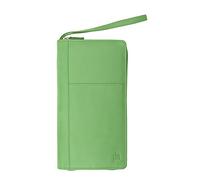ph PRIMEHIDE RFID Protection Travel Planner - Passport Holder Zip Around Organiser with Wrist Strap, Secure Document Holder for Cards Cash Tickets - Travel Wallet for Holidays Business, Green