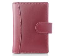 ph PRIMEHIDE Soft Leather Credit Card Holder - Soft Leather Wallet with RFID Blocking Protection - Compact Card case with 4 Slots and 15 Sleeve Insert - Durable Slim Wallet for Daily Use, Bordeaux