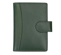ph PRIMEHIDE Soft Leather Credit Card Holder - Soft Leather Wallet with RFID Blocking Protection - Compact Card case with 4 Slots and 15 Sleeve Insert - Durable Slim Wallet for Daily Use, Forest Green