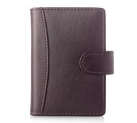 ph PRIMEHIDE Soft Leather Credit Card Holder - Soft Leather Wallet with RFID Blocking Protection - Compact Card case with 4 Slots & 15 Sleeve Insert - Durable Slim Wallet for Daily Use, Dark Burgundy