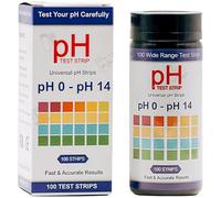 pH Test Strips 0-14, 100 Strips Universal Litmus Paper, for Urine, Saliva, Drinking Water, Aquariums, Pools, Food, Soap Making, Liquid Testing, Fast Testing