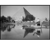 PH08 Vintage 1930's Egypt Egyptian Great Pyramid Gizeh Photo Photograph Poster Re-Print - A4 (297 x 210mm) 11.7" x 8.3"