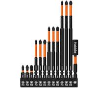 PH2 Impact Driver Bits Hakkin 13Pcs Long Magnetic Drill Screw Bit Set S2 Steel 150mm 100mm 75mm 25mm PH1 PH2 PH3 1/4" Hex Shank Impact Screwdriver Bits with Bit Extension Holder