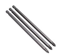 PH2 Long Drive Bit, Phillips Drive Bit 2mmx110mm, Crosshead Screwdriver, Extralong S2 Steel Cruciform Driver, Impact Driver Torsion Bit, Hex Shank for Screwdriver Cordles Drill and Impact Tool (3pcs)