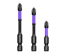 PH2 Magnetic Cross Screwdriver Bits 3PCS Non Slip Batch Head Drill Bit Set for Electric Screwdrivers and Hand Drills with Alloy Steel Construction