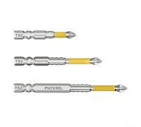 PH2 Magnetic Electric Drill Screwdriver Bit, 50150mm Non Slip Cross Head for Improved Grip and Efficiency (50+70+90mm)