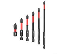Ph2 Magnetic Screwdriver Bit For Electric Drill, 6.3mm Shank Alloy Steel Cross Head Driver With Coating For Wood And, Red And Black, 25mm(90mm)