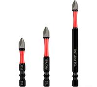 PH2 Screwdriver Bits 1/4 Inch Hex Drill Set with Anti-Slip Coating for Cross Head Screws - High Durability Metal Tools 50mm(A)
